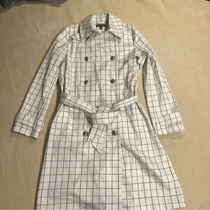 Lauren Ralph Lauren Tattersall Check Cotton Trench Coat Size 10